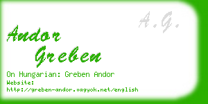 andor greben business card